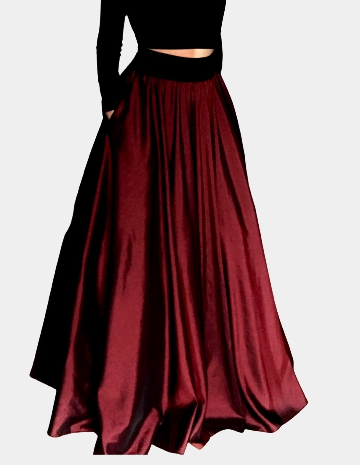 Dlouhá sukně - maxi sukně červená tmavá BOROS DR-L-RD01